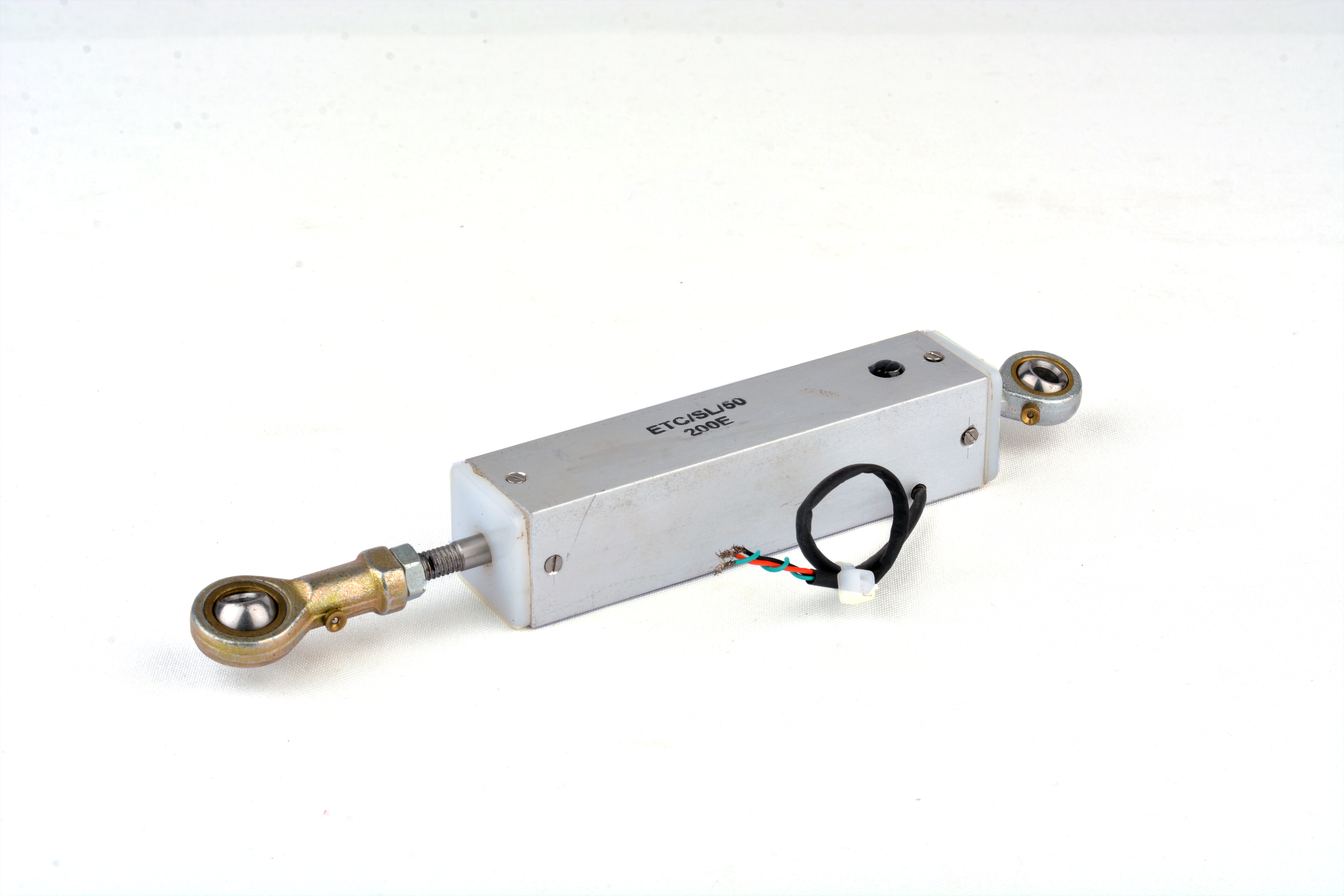 ETC/SL/60 rod-style linear potentiometer with ball-end rod and flying leads